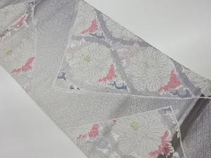 リサイクル　花立涌に菱模様織出し袋帯